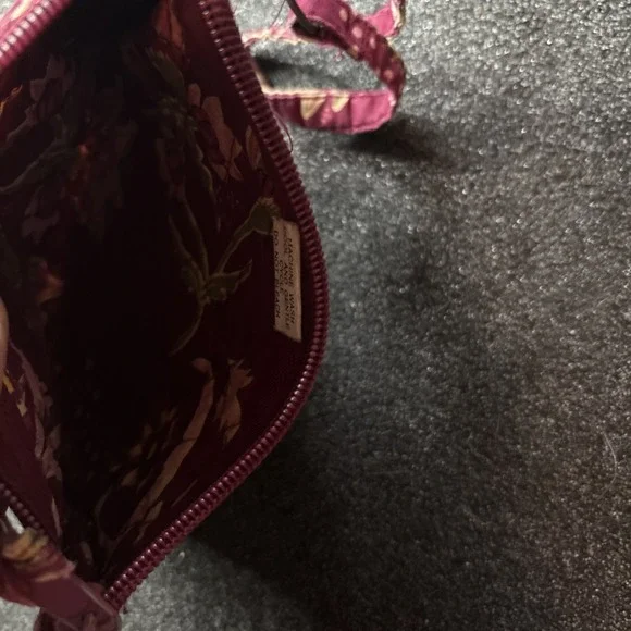 VERA BRADLEY Case COIN PURSE PICCADILLY PLUM Floral Paisley Plaid - Picture 3 of 3